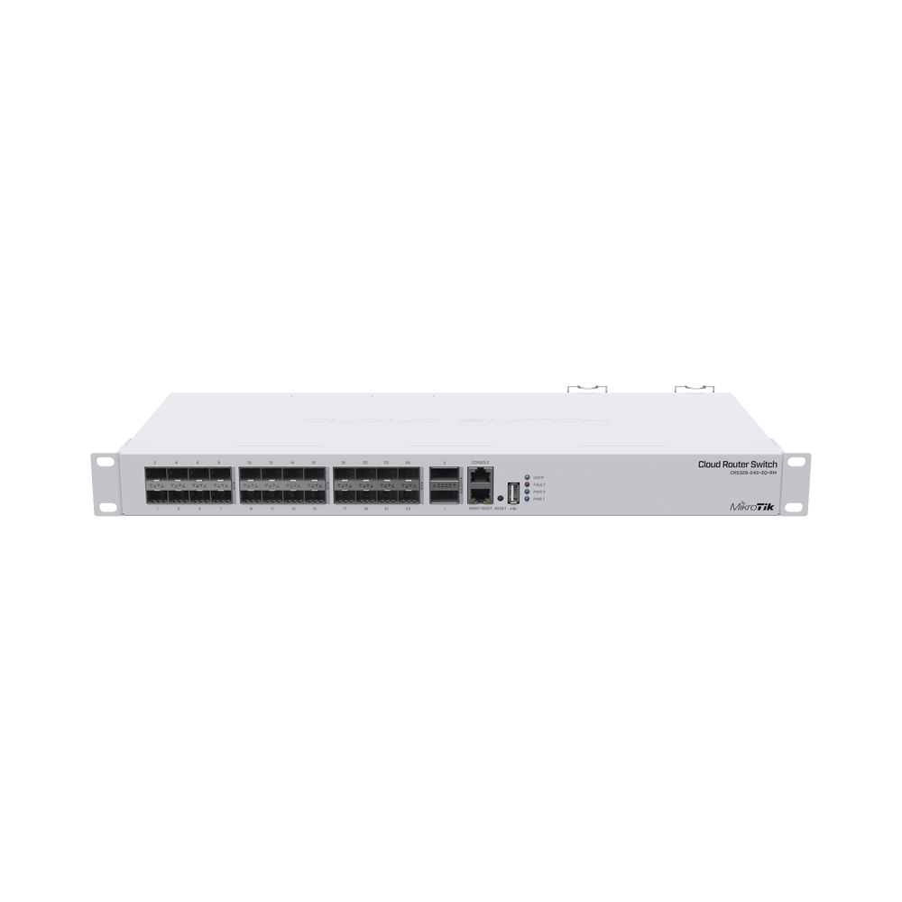 MikroTik Cloud Router Switch CRS326-24S+2Q+RM - Conmutador - L3 - Gestionado - 24 x 10 Gigabit SFP+ + 2 x 40 Gigabit QSFP+ - montaje en rack - CA 100 - 240 V