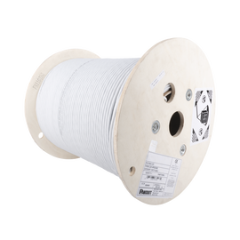 Bobina de Cable Blindado F/UTP de 4 Pares, Cat6A, Soporte de Aplicaciones 10GBase-T, LSZH (Libre de Gases Tóxicos), Color Blanco, 305m