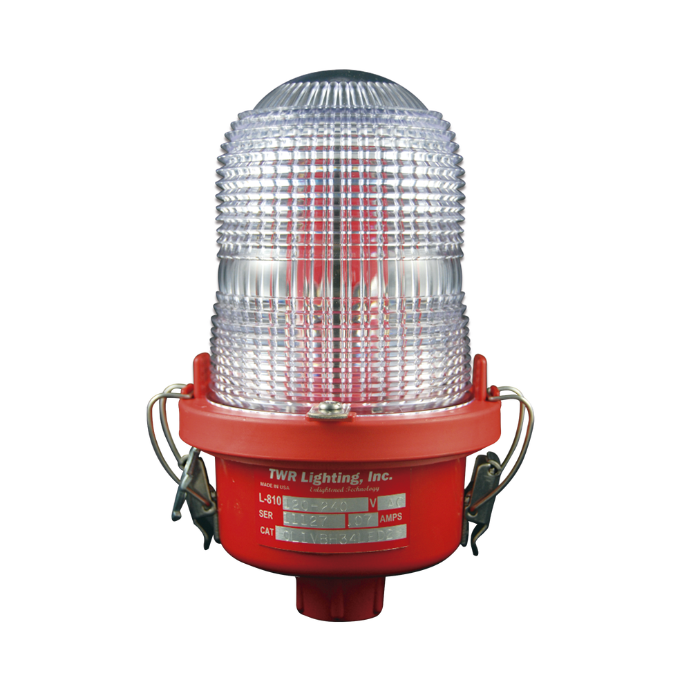 Lámpara de Obstrucción Roja, Tipo L-810, LED de baja intensidad, (120 - 240 Vca).