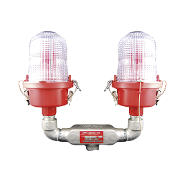 Lámpara de Obstrucción Roja Tipo L-810, Doble LED de baja intensidad, (12 - 24 Vcd).