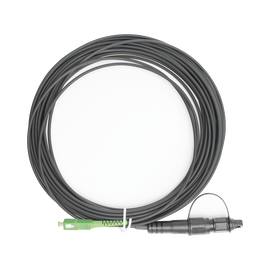 Jumper de Fibra Óptica, conector SC/APC - conexión a caja FDP460, redondo, 10 metros, forro 3 mm, G657A2, negro