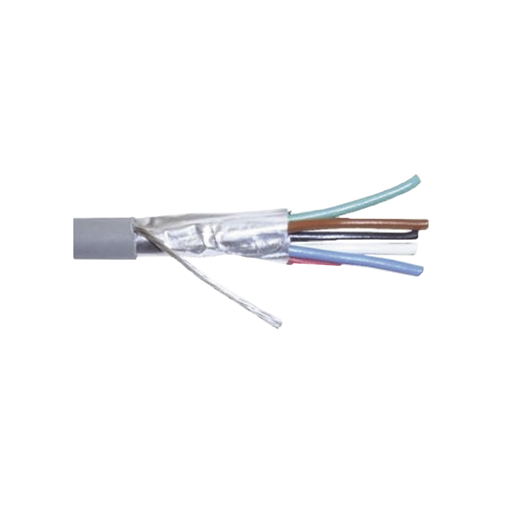 Cable Calibre 22, CMR, 6 Conductores, Blindado, 305 metros, Color Gris