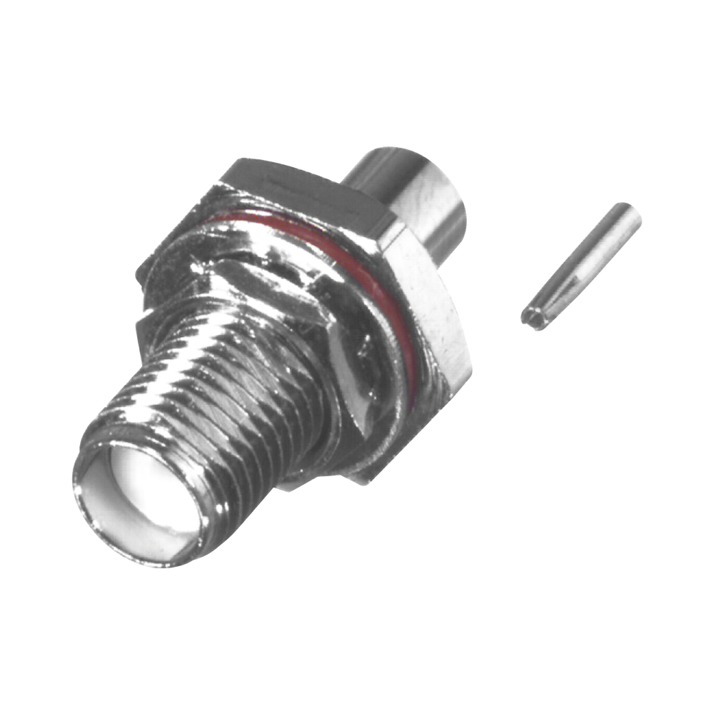 Conector SMA Hembra, Hermético, para Montaje de Panel Trasero, en Cable Semi-Rígido de 0.047