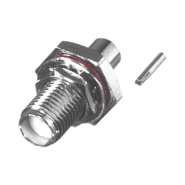 Conector SMA Hembra, Hermético, para Montaje de Panel Trasero, en Cable Semi-Rígido de 0.047