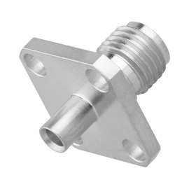 Conector SMA Hembra, 4 Hoyos en Panel de 13 mm, Soldable en Cable Semi-Rígido de 0.047
