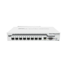 (CRS309-1G-8S+IN) Switch administrable Sistema Operativo Dual, puerto 1G Rj45, 8 puertos 10G SFP+ para Escritorio