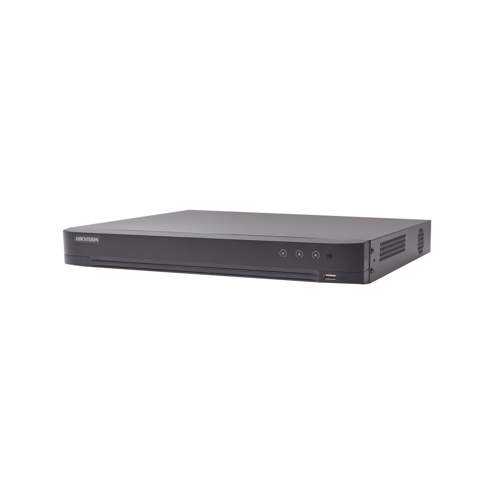 (ACUSENSE / Evita Falsas Alarmas) DVR 4 Megapixel / 4 Canales TURBOHD + 2 Canales IP / Detección de Rostros / 1 Bahía de Disco Duro / 1 Canal de Audio