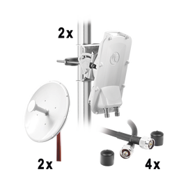 Enlace Backhaul completo de alta capacidad, incluye: 2x PTP550CE, 2x NP1 (30 dBi), 4x Jumpers