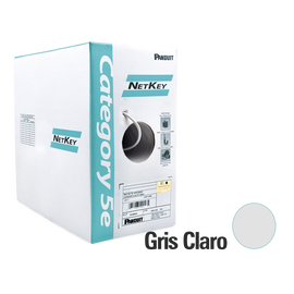 Bobina de Cable UTP 305 m. de Cobre, NetKey, Gris Claro, Categoría 5e (24 AWG), PVC (CM), de 4 pares
