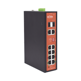 Switch Industrial PoE++ y pasivo de 24V, no administrable con 8 puertos Gigabit + 2 SFP combo