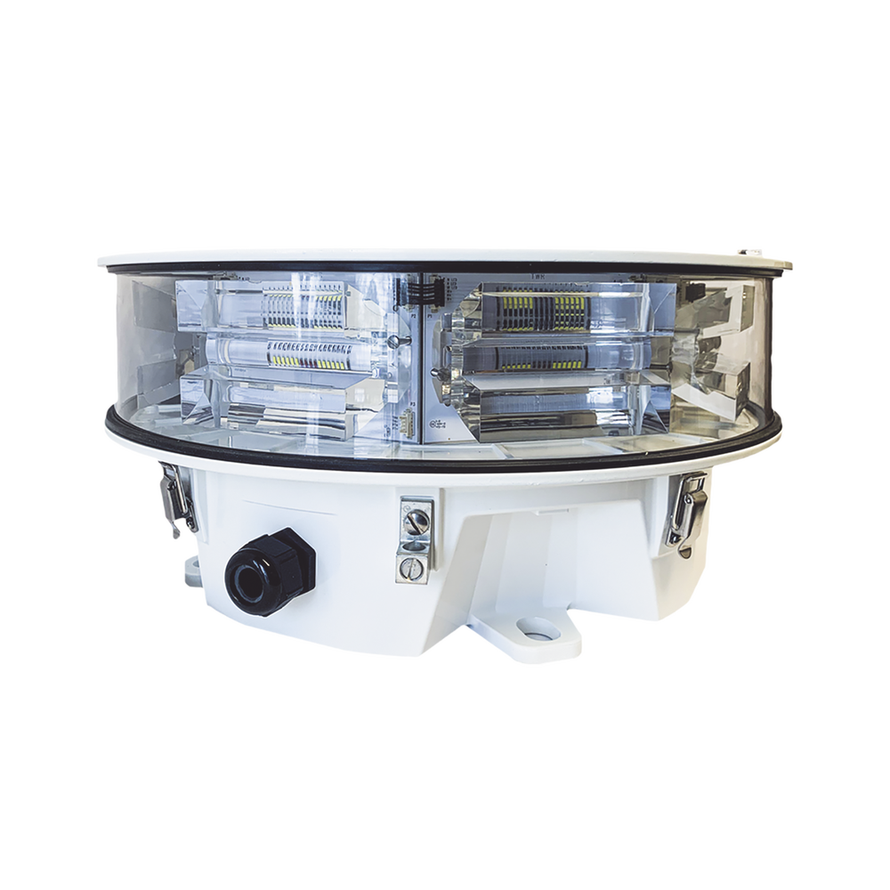 Lámpara de Obstrucción LED Blanca de media intensidad. Tipo L-865  acorde con FAA AC-70/7460-1L, ( 24 Vcd).