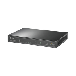TP-Link TL-SG1210P - Conmutador - sin gestionar - 8 x 10/100/1000 (PoE+) + 1 x 10/100/1000 (enlace ascendente) + 1 x Gigabit SFP (enlace ascendente) - sobremesa - PoE+ (63 W)