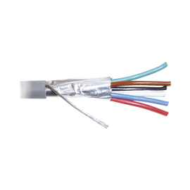 Bobina de 305 metros de cable 8 conductores, 22 AWG, tipo CMR, de color gris para aplicaciones en Alarmas de intrusión /Control de acceso/Interfonos y TV porteros/Automatización/Audio y Voceo.