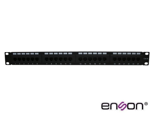 PATCH PANEL ENSON ENS-PA24P5E 1UR PRECARGADO CAT5E 24 PUERTOS MONTAJE EN RACK ESTANDAR 19