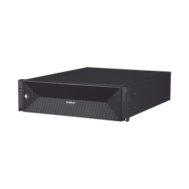 NVR de 64 canales / Soporta grabación hasta 32 MP / H.265 & Wisestream / Procesamiento 400 Mbps / 3 Puertos de Red / Raid 5-6 / 24TB incluidos