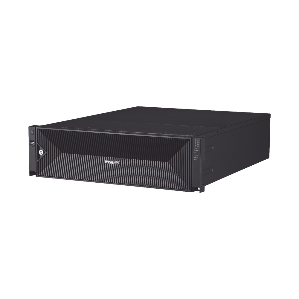 NVR de 64 canales / Soporta grabación hasta 32 MP / H.265 & Wisestream / Procesamiento 400 Mbps / 3 Puertos de Red / Raid 5-6 / 48TB incluidos