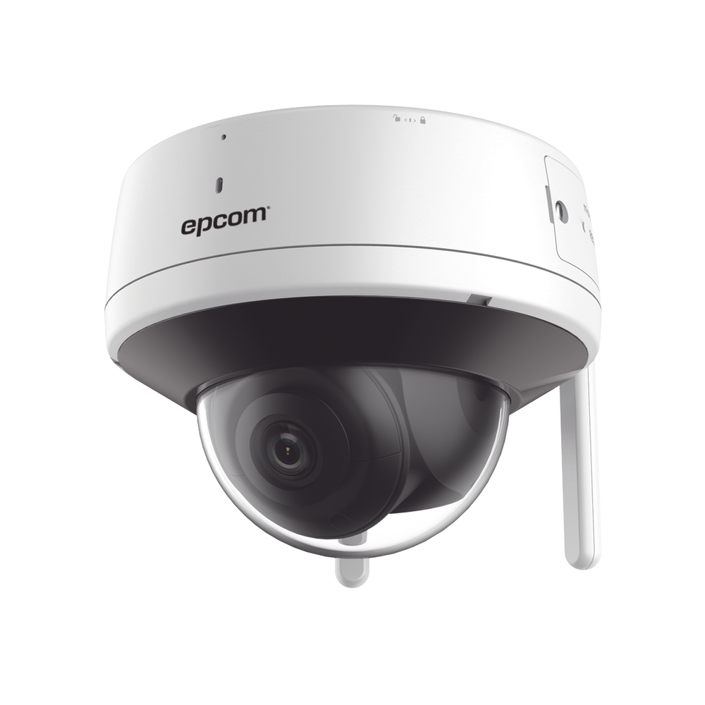 (120 mts Distancia / Modo Repetidor) Domo IP 4 Megapixel / Lente 2.8 mm / 30 mts IR / Exterior IP66 / Wi-Fi / WDR 120 dB / Soporta Micro SD / H.265+ / Micrófono y Bocina Interconstruido
