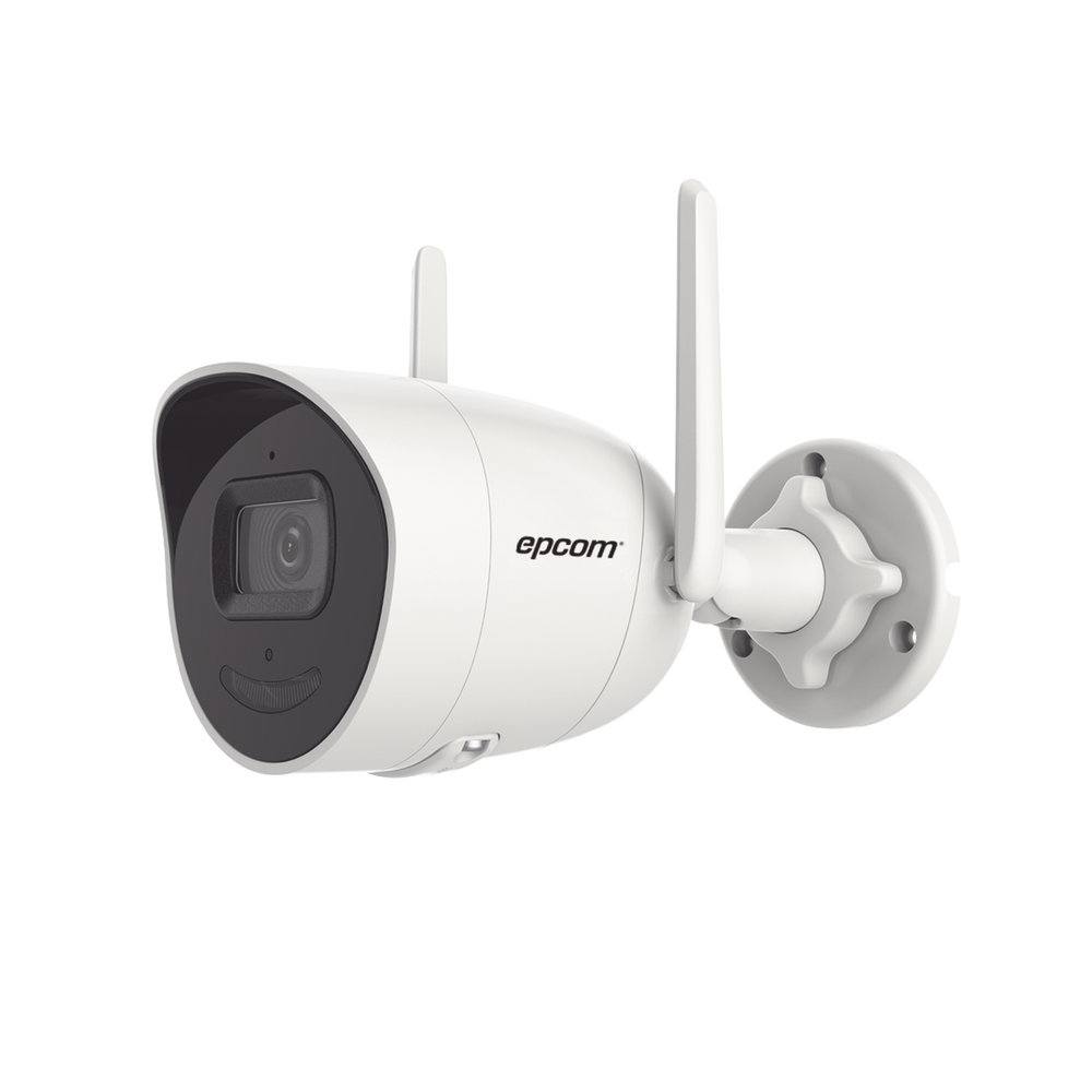 (120 mts Distancia / Modo Repetidor) Bala IP 4 Megapixel / Lente 2.8 mm / 30 mts IR / Exterior IP66 / Wi-Fi / WDR 120 dB / Soporta Micro SD / H.265+ / Micrófono y Bocina Interconstruido