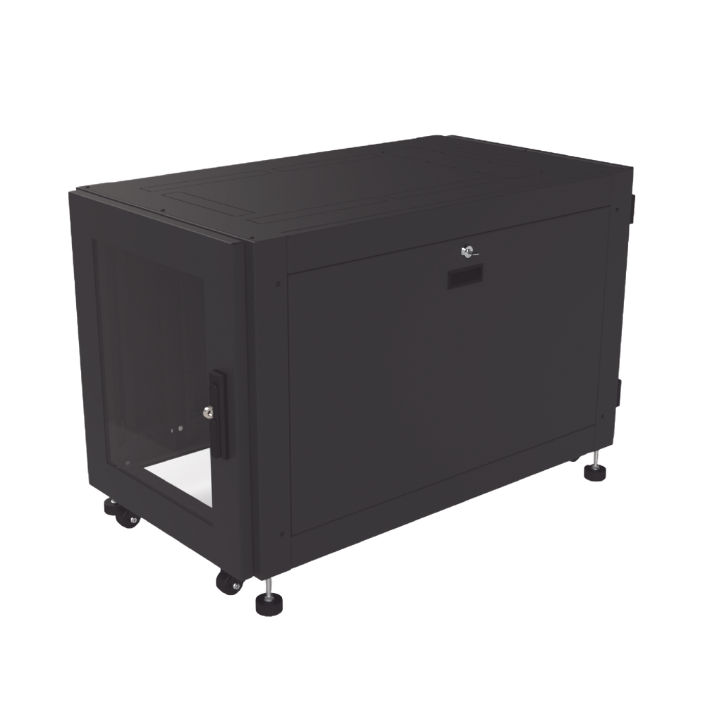 Gabinete Profesional de Piso para Telecomunicaciones de 12UR, 1000 mm Profundidad.