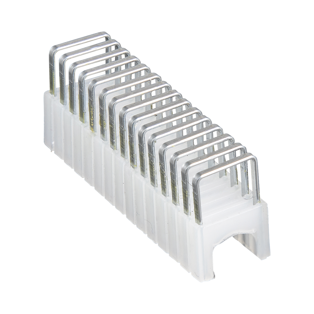 Grapas con Aislamiento,  para Cables CAT3 y CAT5e, Cable de Altavoz y Cable de seguridad de hasta 1/4'' × 5/16'' (6 mm × 8 mm).