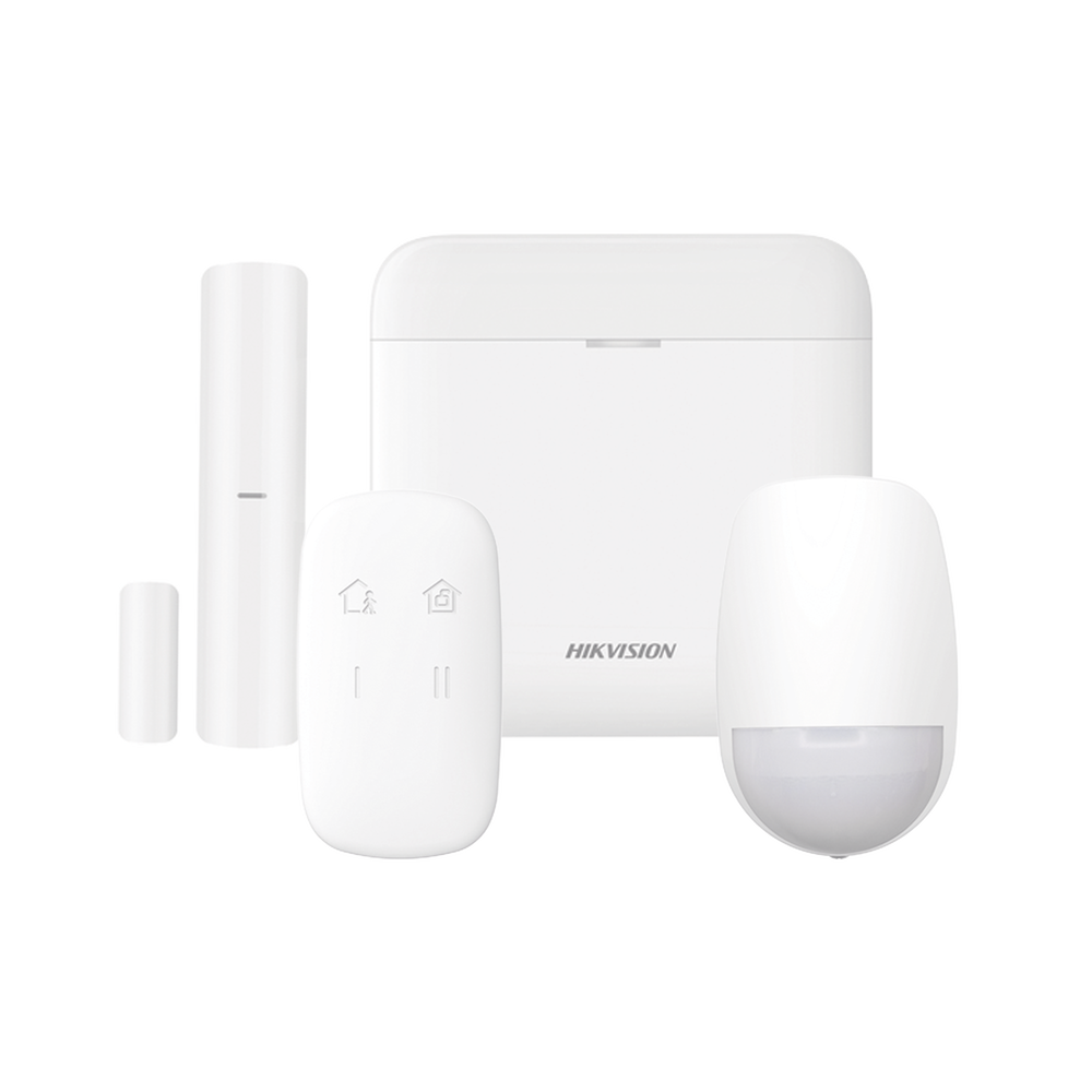 (AX PRO) KIT de Alarma AX PRO / Incluye: 1 Hub / 1 Sensor PIR / 1 Contacto Magnético / 1 Control Remoto / WiFi / Compatible con Hik-Connect P2P