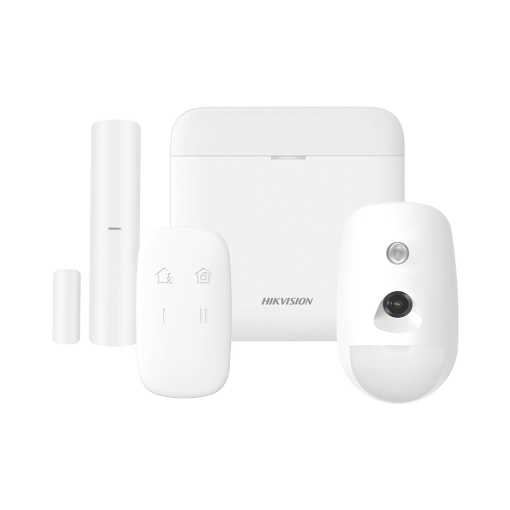 (AX PRO) KIT de Alarma AX PRO / Incluye: 1 Hub / 1 Sensor PIR con Cámara / 1 Contacto Magnético / 1 Control Remoto / WiFi / Compatible con Hik-Connect P2P