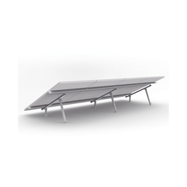 Montaje de aluminio para techo o piso de concreto,  de alta resistencia y rápida instalación para arreglo 1x4 módulos fotovoltáicos de 40mm de espesor