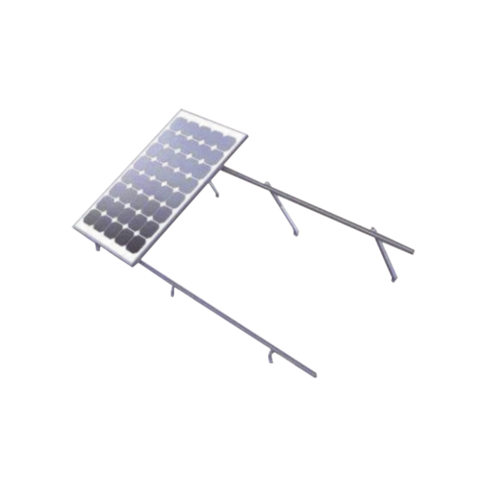 Montaje de aluminio para techo o piso de concreto,  de alta resistencia y rápida instalación,  arreglo 1x4 módulos fotovoltáicos de 40mm de espesor