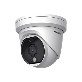 Turret IP Térmica 160 X 120 / Lente 3.1 mm / Termométrica / Detección de Temperatura / PoE /Exterior IP66 / Sirena y Luz Intermitente Integrada
