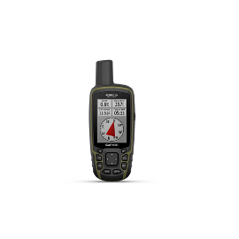 GPSMAP 65S, GPS portátil con pantalla a color, almacenamiento de 5000 puntos, con altímetro y bújala integrada.