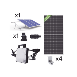 Kit Solar para Interconexión de 1.5 kW de Potencia, 220 Vca con Microinversor HOYMILES y 4 Paneles de 450W ECO GREEN