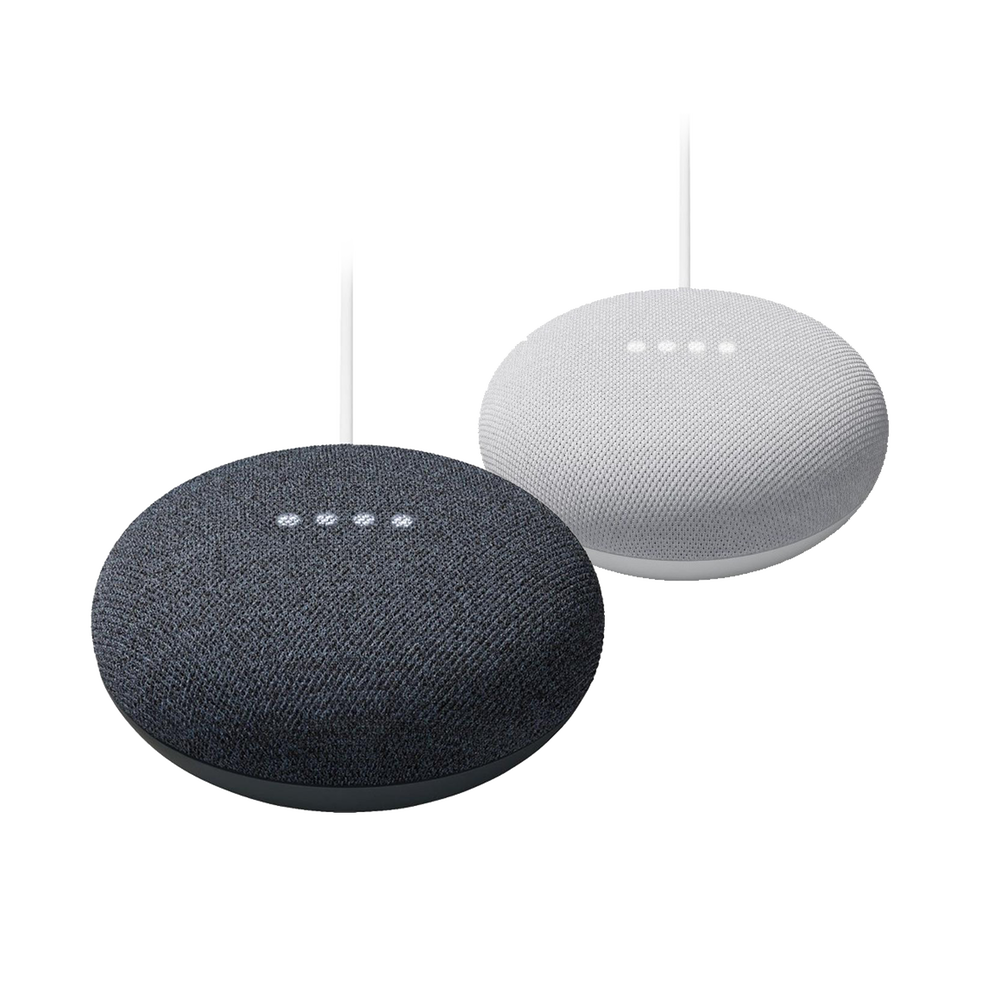 Kit Google Nest Mini Asistente de Voz, Inalámbrico, WiFi, Bluetooth, Negro + Gris