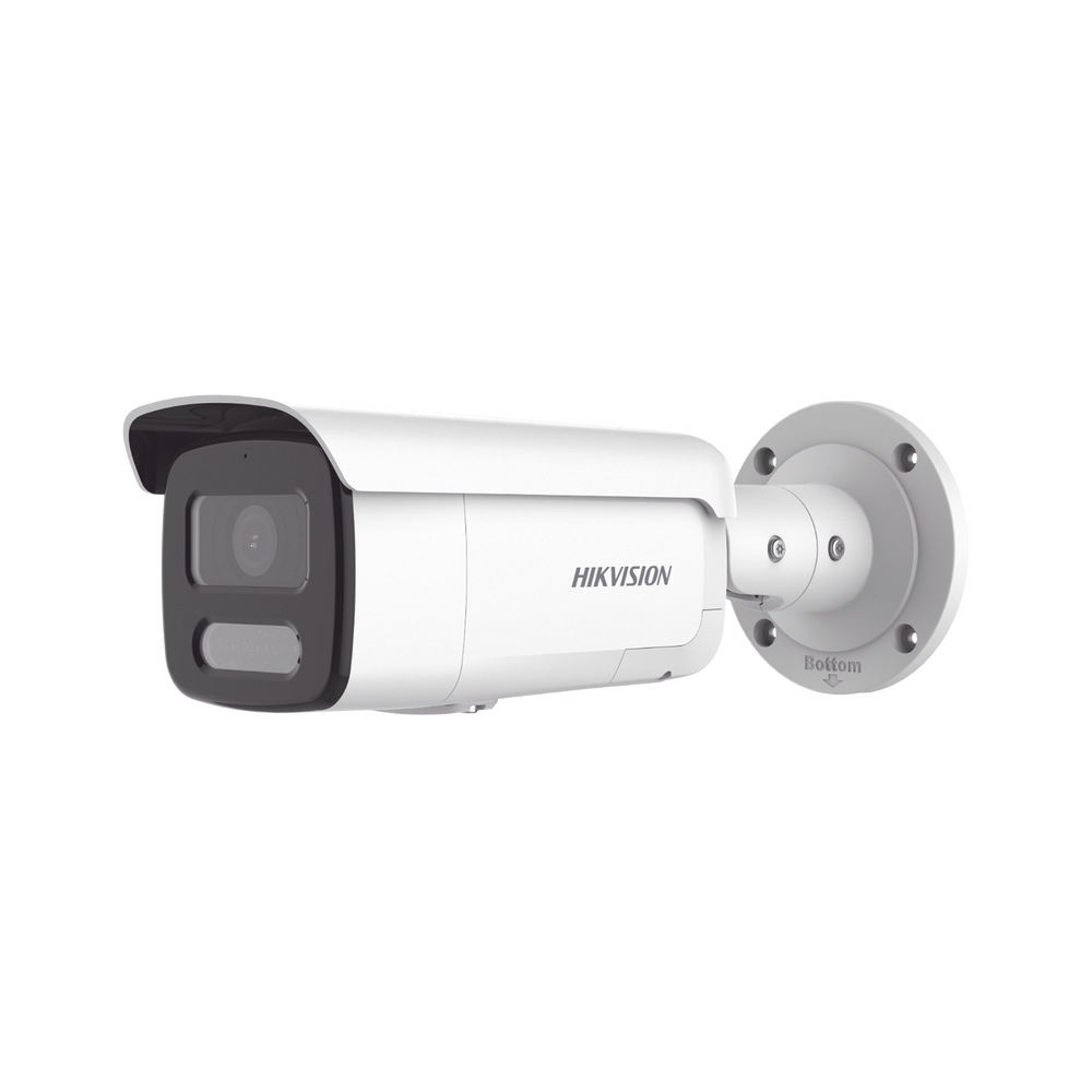Bala IP 4 Megapixel / Imagen a Color 24/7 / PoE / Lente 4 mm / Luz Blanca 60 mts / Exterior IP67 / Luz Intermitente y Alerta de Audio / Videoanaliticos (Filtro de Falsas Alarmas) / WDR 130 dB / Captura Facial