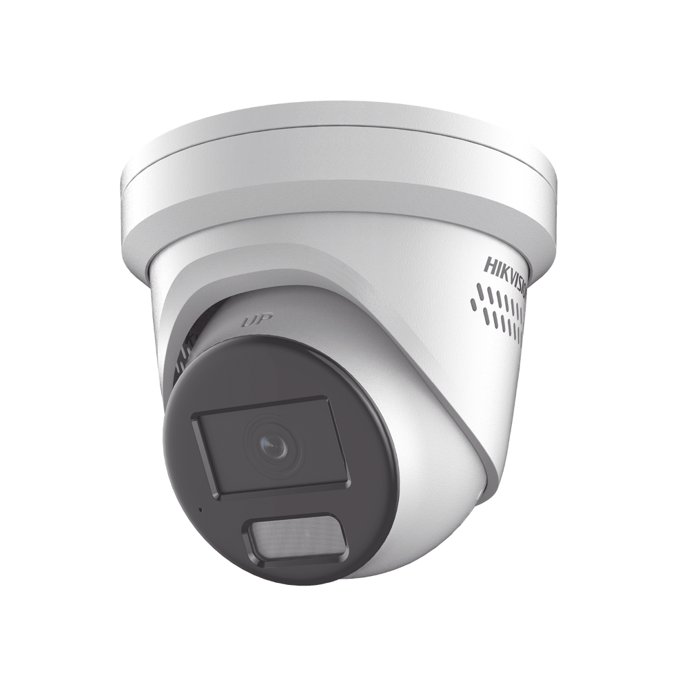 Turret IP 4 Megapixel / Imagen a Color 24/7 / Lente 4 mm / Luz Blanca 30 mts / Exterior IP67 / Luz Intermitente y Alerta de Audio / Micrófono Integrado / Videoanaliticos (Filtro de Falsas Alarmas) / WDR 130 dB / Captura Facial