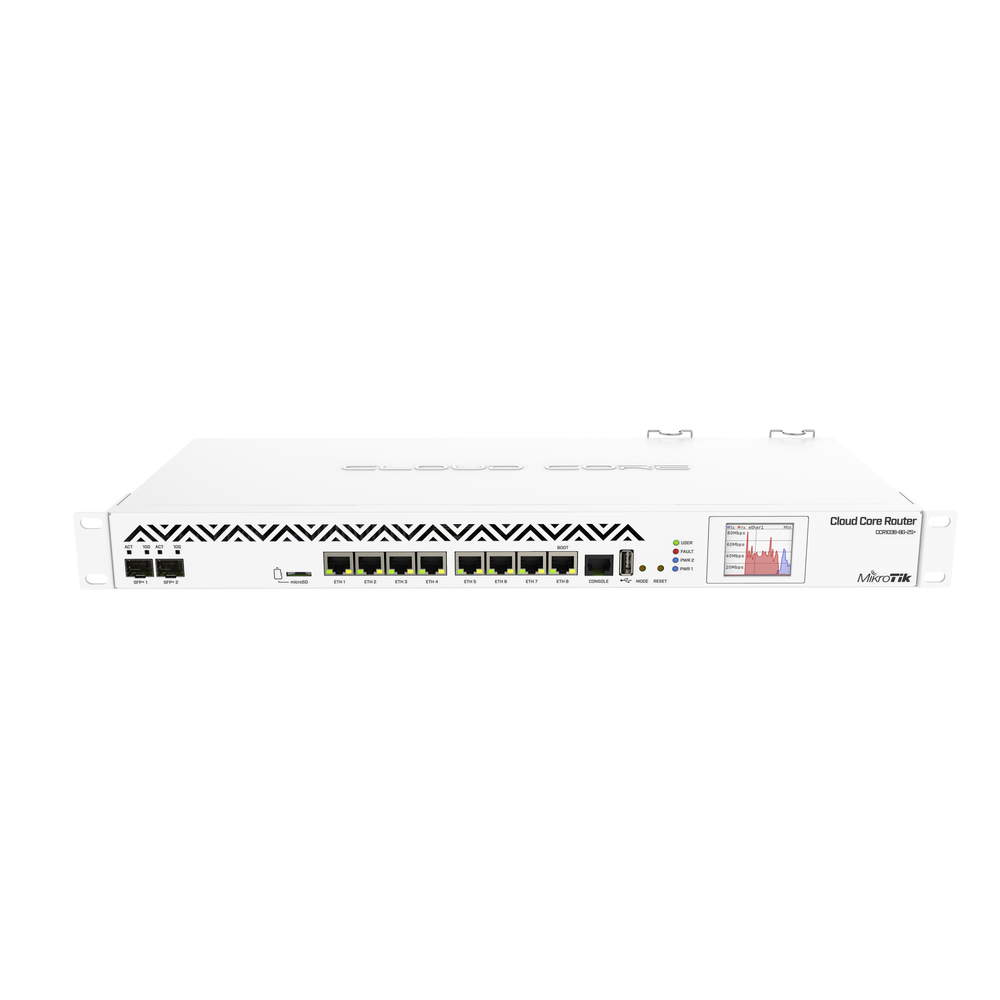MikroTik Cloud Core Router CCR1036-8G-2S+ - Router - conmutador de 8 puertos - 10 GigE - montaje en rack