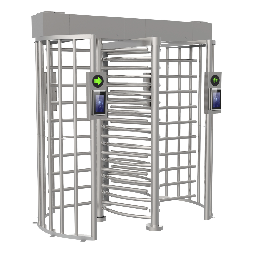 Torniquete DOBLE  (2 Carril) de cuerpo completo marca Hikvision / Compatible con Reconocimiento Facial (terminal no incluida).