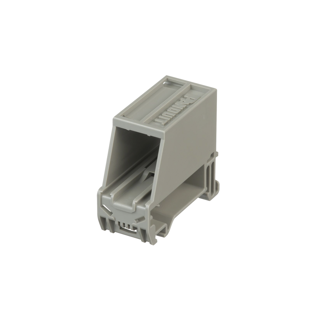 Adaptador de 1 Puerto, Para Conectores Tipo Mini-Com, Blindado, Montaje en Riel Din Estándar de 35mm, Color Gris Internacional