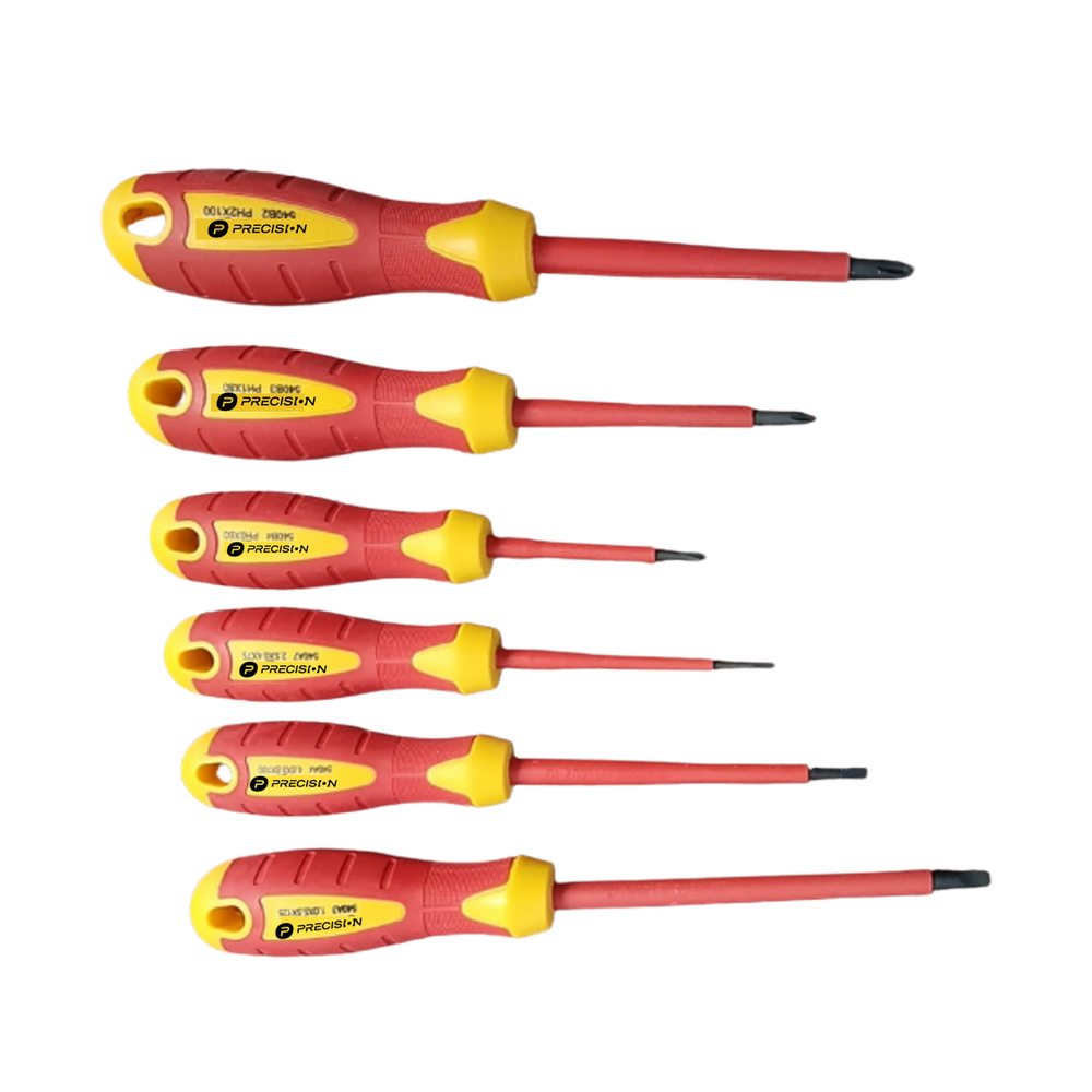 Juego de 6 desarmadores Aislados bicolor 1000v metal