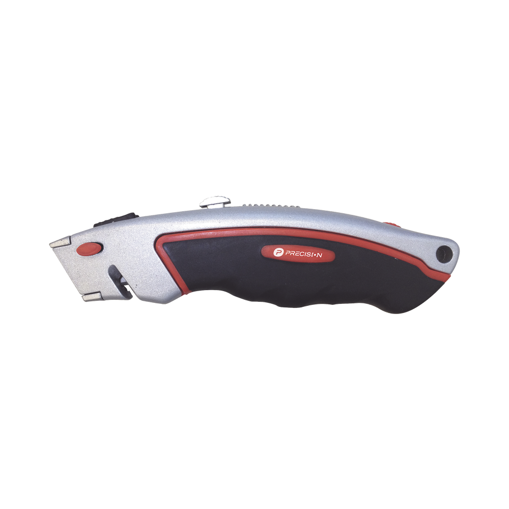 Navaja Curva Uso Rudo con Cortador de Cable, Mango Ergonómico (Con 5 Hojas).