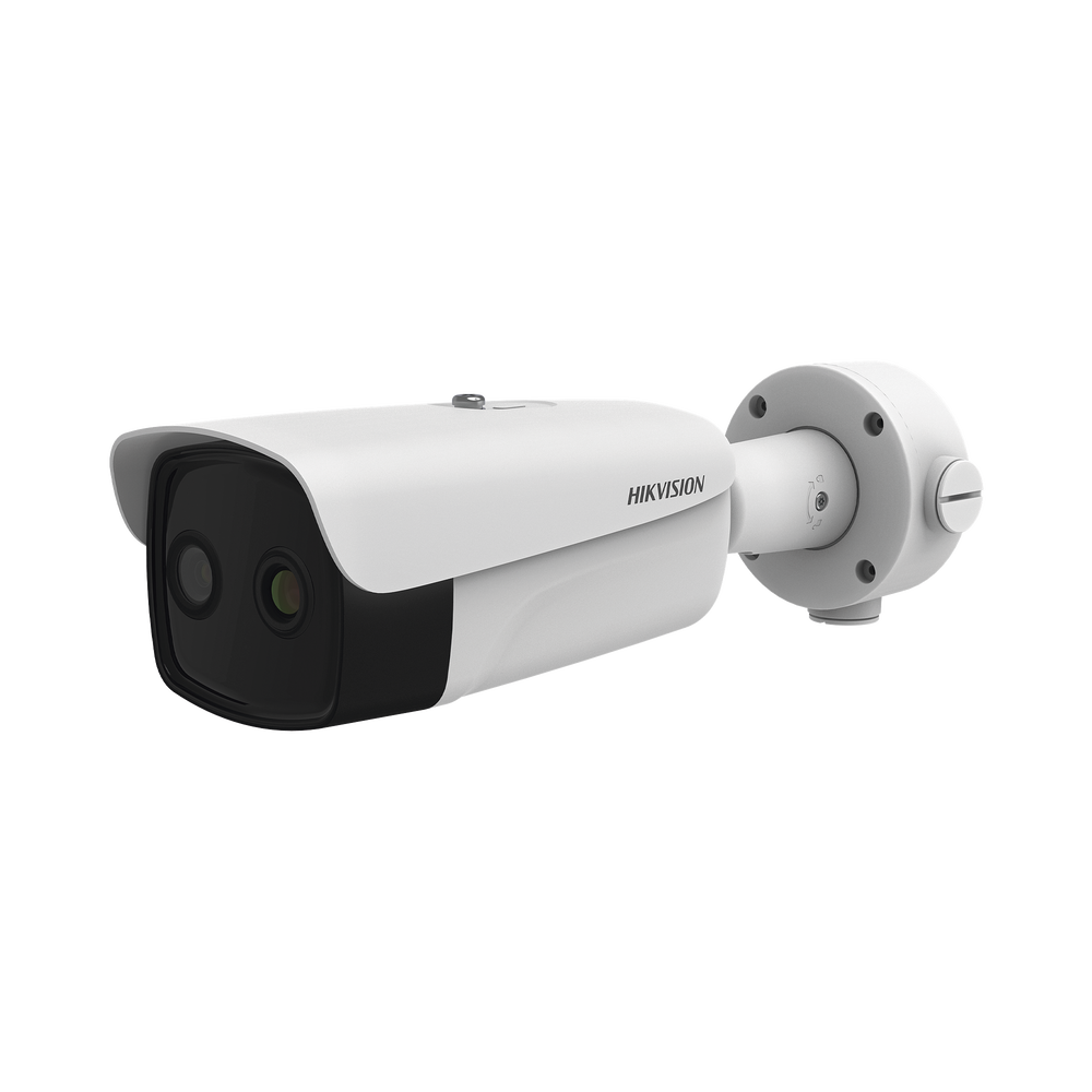 Bala IP Dual / Térmica 35 mm (384 X 288 ) / Óptico 14.8 mm (4 Megapixel) / 40 mts IR /Exterior IP66 / PoE / Termométrica / Detección de Temperatura