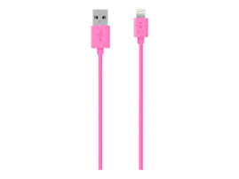 Belkin MIXIT Cable de carga y sincronización Lightning a USB - Cable Lightning - Lightning macho a USB macho - 1.2 m - rosa Belkin MIXIT Cable de carga y sincronización Lightning a USB - Cable Lightning - Lightning macho a USB macho - 1.2 m - rosa