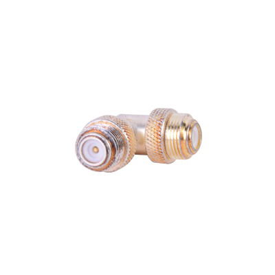 Adaptador Universal Macho UNIDAPT a Macho en Angulo Recto. Plata-Oro-Teflón. Adaptador Universal Macho UNIDAPT a Macho en Angulo Recto. Plata-Oro-Teflón.