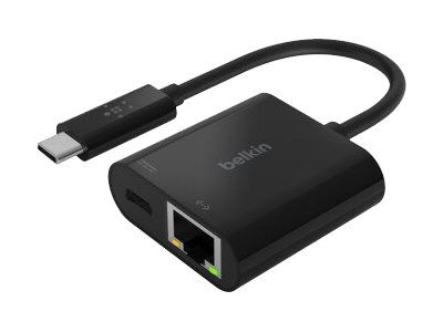 Belkin - Adaptador de carga y Ethernet - USB-C - Gigabit Ethernet x 1 + USB-C (solo alimentación) x 1 Belkin - Adaptador de carga y Ethernet - USB-C - Gigabit Ethernet x 1 + USB-C (solo alimentación) x 1