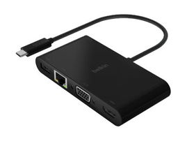 Belkin - Adaptador de carga y multimedia - USB-C - VGA, HDMI - 1GbE