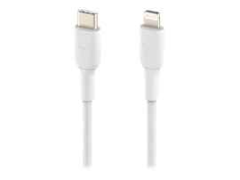 Belkin BOOST CHARGE - Cable Lightning - 24 pin USB-C macho a Lightning macho - 1 m - blanco - suministro de potencia USB (18W) - para Apple iPad/iPhone/iPod (Lightning)