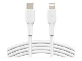 Belkin BoostCharge - Cable Lightning - 24 pin USB-C macho a Lightning macho - 1 m - blanco - suministro de potencia USB (18W)