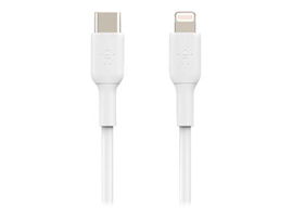 Belkin BoostCharge - Cable Lightning - 24 pin USB-C macho a Lightning macho - 1 m - blanco - suministro de potencia USB (18W)
