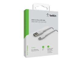 Belkin BoostCharge - Cable USB - Micro-USB tipo B (M) a USB (M) - 1 m - blanco