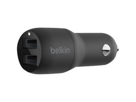 Belkin Dual Charger - Adaptador de corriente para el coche - 24 vatios - 4.8 A - 2 conectores de salida (USB) - negro Belkin Dual Charger - Adaptador de corriente para el coche - 24 vatios - 4.8 A - 2 conectores de salida (USB) - negro