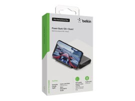 Belkin - Cargador portátil - 10000 mAh - 2 conectores de salida (USB, 24 pin USB-C) - negro